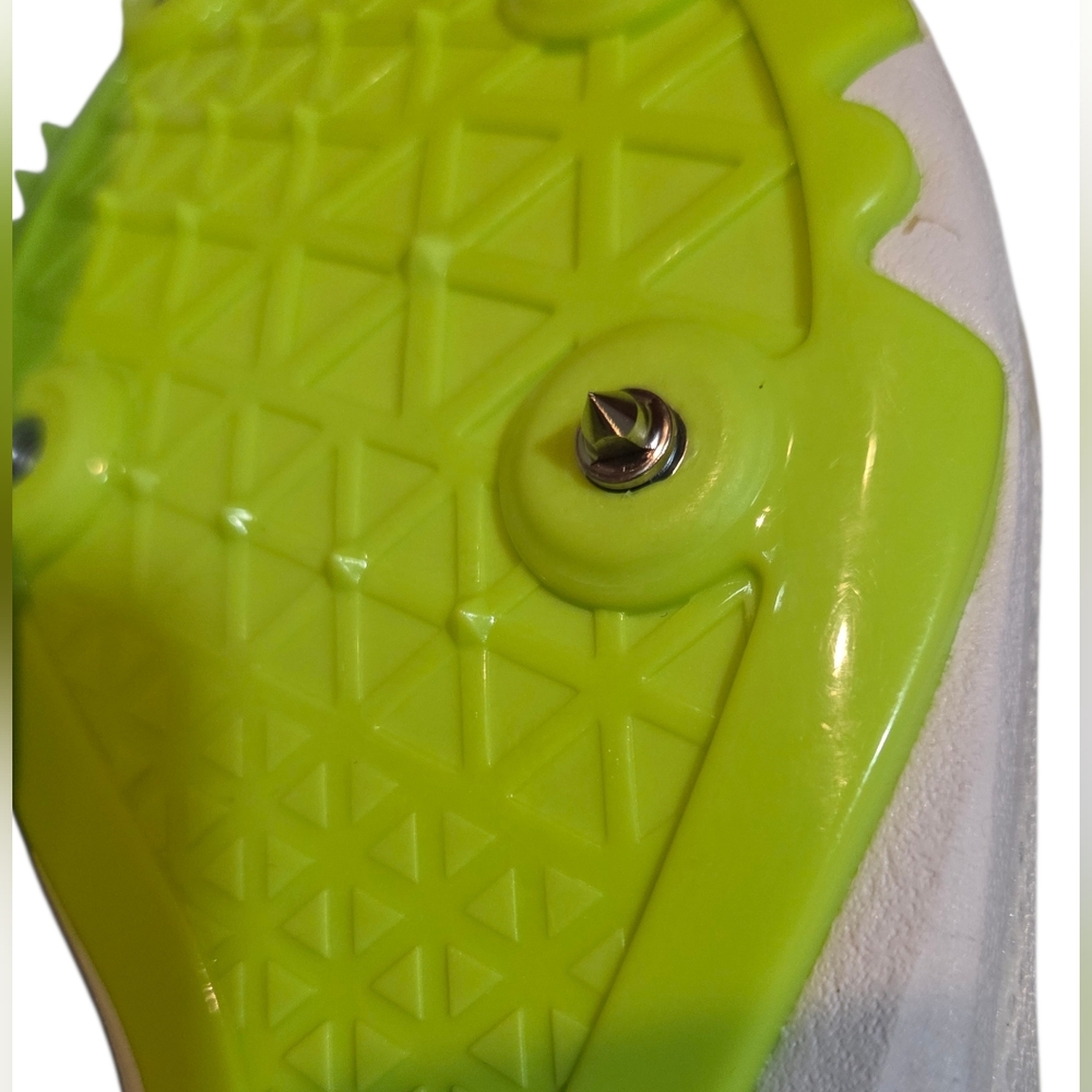 Adidas Distancestar Distance Track White-Lime Green CP9077 Men Sz 14 - Picture 7 of 8